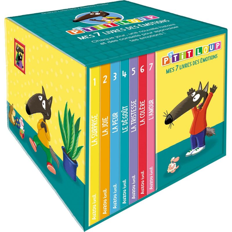 Image d'ambiance de présentation du produit Bibliothèque P'tit Loup Mes 7 livres des émotions - Auzou Editions